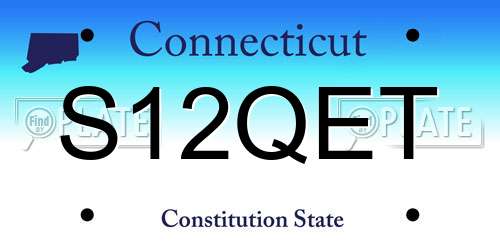 S12QET Connecticut License Plate
