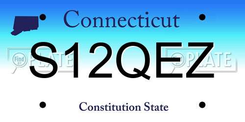 S12QEZ Connecticut License Plate