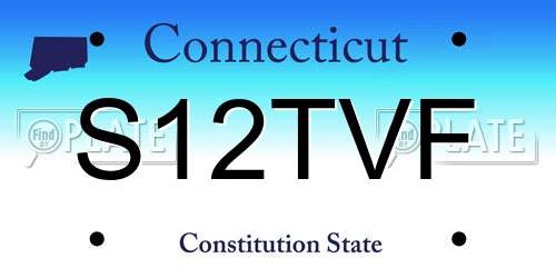 S12TVF Connecticut License Plate