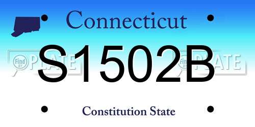 S1502B Connecticut License Plate