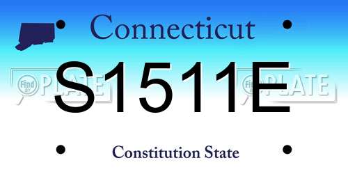 S1511E Connecticut License Plate