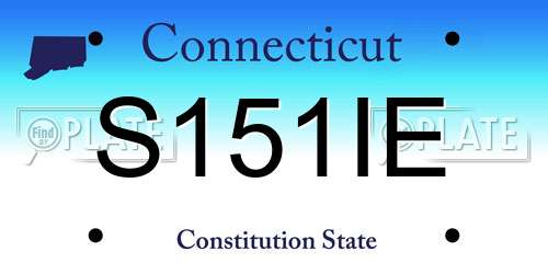 S151IE Connecticut License Plate