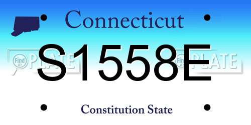 S1558E Connecticut License Plate