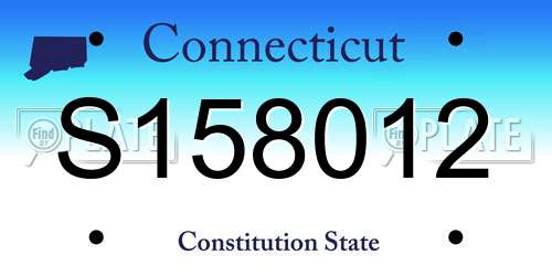 S158012 Connecticut License Plate