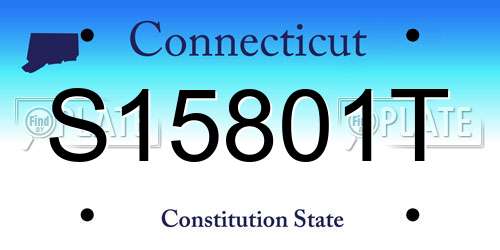 S15801T Connecticut License Plate