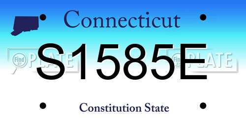 S1585E Connecticut License Plate