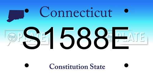 S1588E Connecticut License Plate