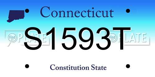 S1593T Connecticut License Plate