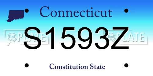 S1593Z Connecticut License Plate