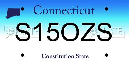 S15OZS Connecticut License Plate