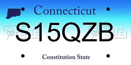 S15QZB Connecticut License Plate