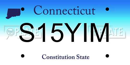 S15YIM Connecticut License Plate