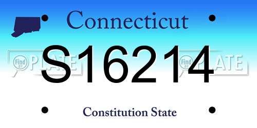 S16214 Connecticut License Plate