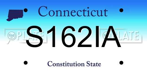 S162IA Connecticut License Plate