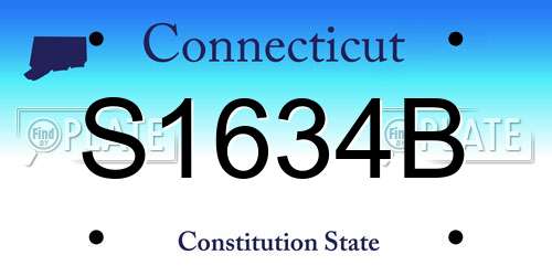 S1634B Connecticut License Plate