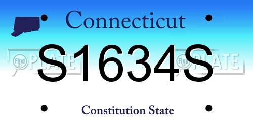 S1634S Connecticut License Plate