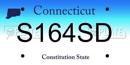 S164SD Connecticut License Plate