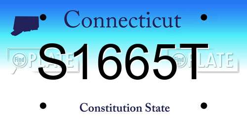 S1665T Connecticut License Plate