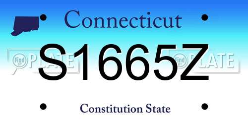 S1665Z Connecticut License Plate