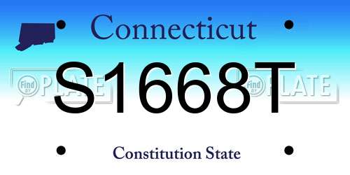 S1668T Connecticut License Plate
