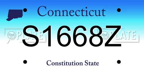 S1668Z Connecticut License Plate