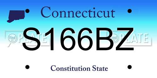 S166BZ Connecticut License Plate