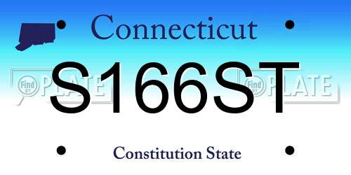 S166ST Connecticut License Plate