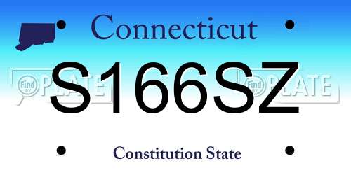 S166SZ Connecticut License Plate