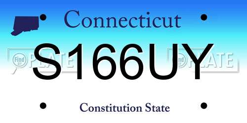 S166UY Connecticut License Plate