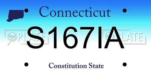 S167IA Connecticut License Plate