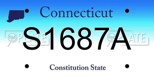 S1687A Connecticut License Plate