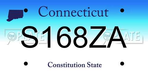 S168ZA Connecticut License Plate