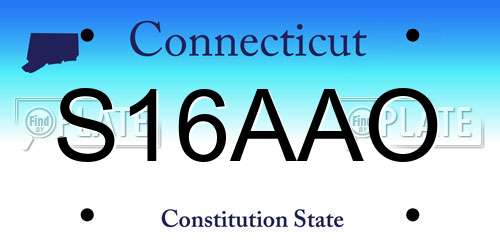 S16AAO Connecticut License Plate
