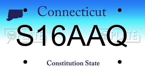 S16AAQ Connecticut License Plate