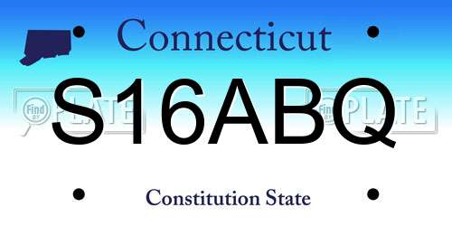 S16ABQ Connecticut License Plate