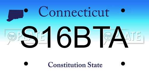 S16BTA Connecticut License Plate