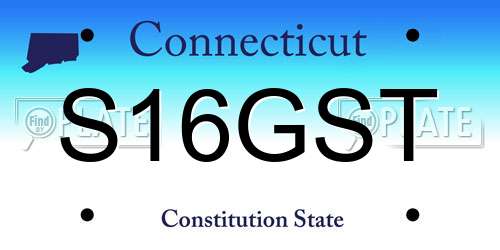 S16GST Connecticut License Plate
