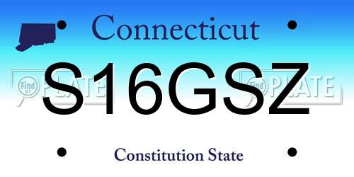 S16GSZ Connecticut License Plate