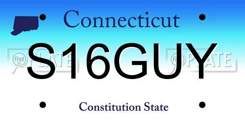 S16GUY Connecticut License Plate