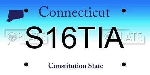S16TIA Connecticut License Plate