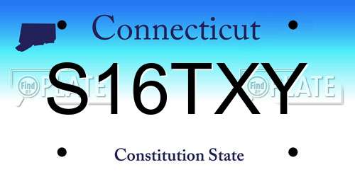 S16TXY Connecticut License Plate
