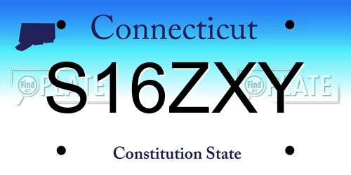 S16ZXY Connecticut License Plate