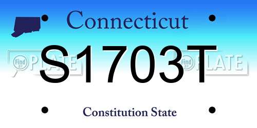S1703T Connecticut License Plate