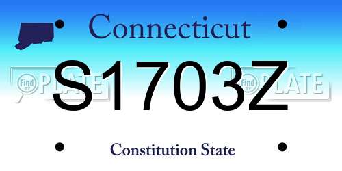 S1703Z Connecticut License Plate