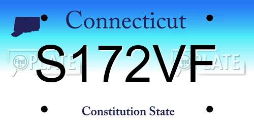 S172VF Connecticut License Plate