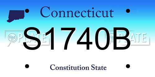 S1740B Connecticut License Plate