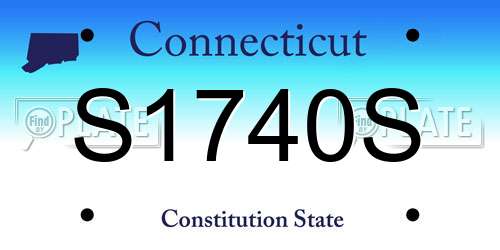 S1740S Connecticut License Plate