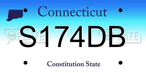 S174DB Connecticut License Plate