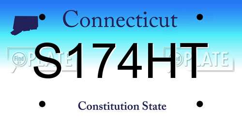 S174HT Connecticut License Plate