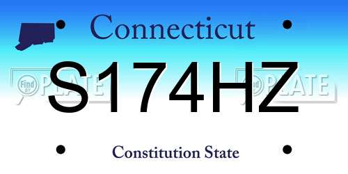 S174HZ Connecticut License Plate